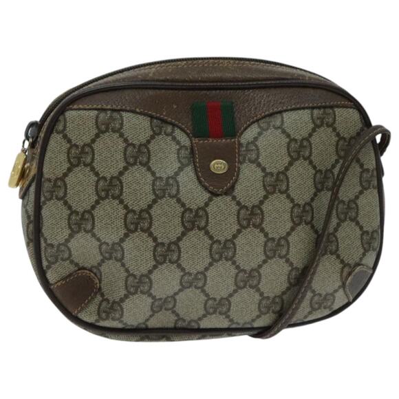 GUCCI GG Supreme Web Sherry Line Shoulder Bag Pvc Beige 156 02 066 - Picture 1 of 16